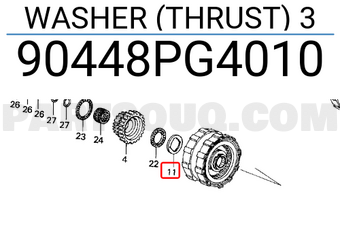 Honda 90448PG4010 WASHER (THRUST) 3