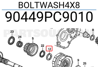 Honda 90449PC9010 BOLTWASH4X8