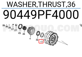 Honda 90449PF4000 WASHER,THRUST,36