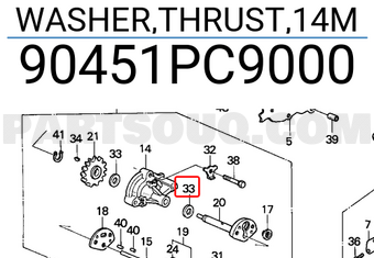 Honda 90451PC9000 WASHER,THRUST,14M