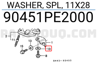 Honda 90451PE2000 WASHER, SPL, 11X28