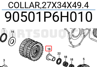 Honda 90501P6H010 COLLAR,27X34X49.4