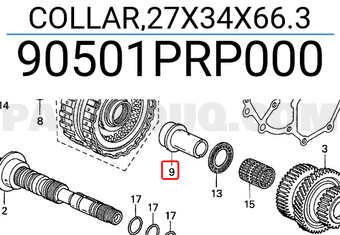 Honda 90501PRP000 COLLAR,27X34X66.3