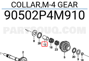 Honda 90502P4M910 COLLAR,M-4 GEAR