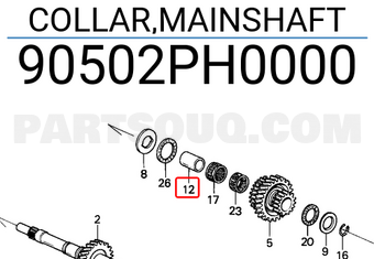Honda 90502PH0000 COLLAR,MAINSHAFT