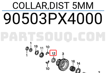Honda 90503PX4000 COLLAR,DIST 5MM