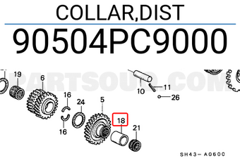 Honda 90504PC9000 COLLAR,DIST