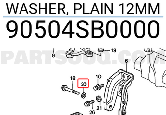 Honda 90504SB0000 WASHER, PLAIN 12MM