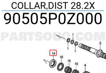 Honda 90505P0Z000 COLLAR,DIST 28.2X