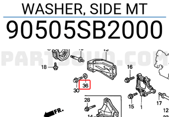 Honda 90505SB2000 WASHER, SIDE MT