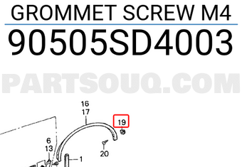 Honda 90505SD4003 GROMMET SCREW M4
