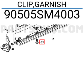 Honda 90505SM4003 CLIP,GARNISH