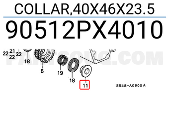 Honda 90512PX4010 COLLAR,40X46X23.5