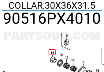 Honda 90516PX4010 COLLAR,30X36X31.5