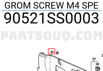 Honda 90521SS0003 GROM SCREW M4 SPE