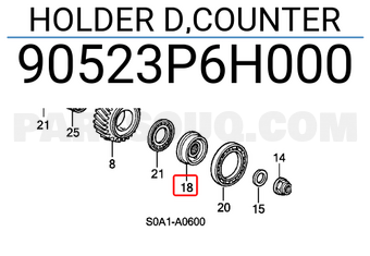 Honda 90523P6H000 HOLDER D,COUNTER