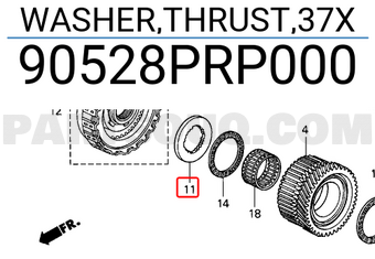 Honda 90528PRP000 WASHER,THRUST,37X