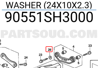 Honda 90551SH3000 WASHER (24X10X2.3)