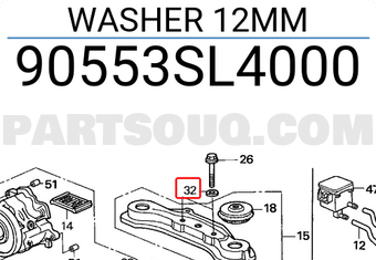 Honda 90553SL4000 WASHER 12MM