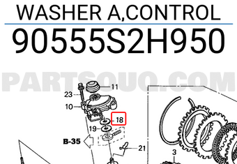 Honda 90555S2H950 WASHER A,CONTROL