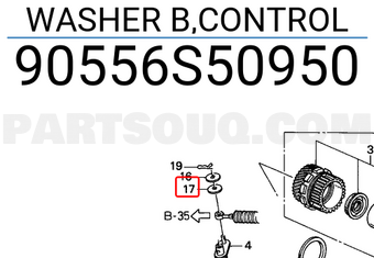 Honda 90556S50950 WASHER B,CONTROL