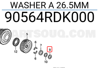 Honda 90564RDK000 WASHER A 26.5MM