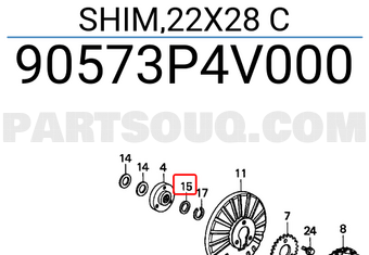 Honda 90573P4V000 SHIM,22X28 C