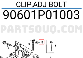 Honda 90601P01003 CLIP,ADJ BOLT