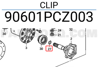 Honda 90601PCZ003 CLIP