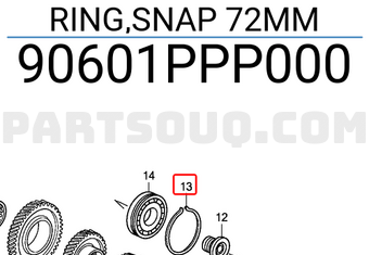 Honda 90601PPP000 RING,SNAP 72MM