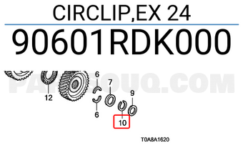 Honda 90601RDK000 CIRCLIP,EX 24