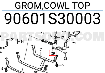 Honda 90601S30003 GROM,COWL TOP