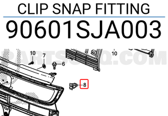 Honda 90601SJA003 CLIP SNAP FITTING