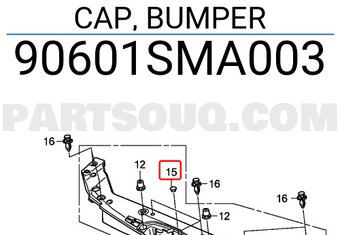 Honda 90601SMA003 CAP, BUMPER