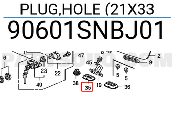 Honda 90601SNBJ01 PLUG,HOLE (21X33