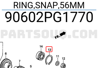 Honda 90602PG1770 RING,SNAP,56MM