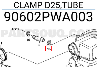 Honda 90602PWA003 CLAMP D25,TUBE
