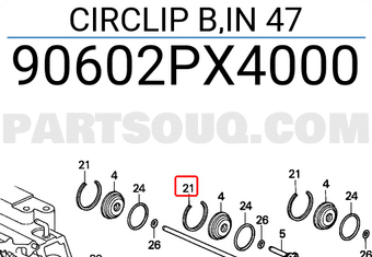 Honda 90602PX4000 CIRCLIP B,IN 47