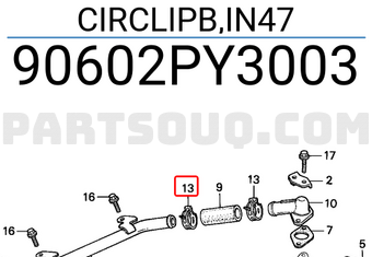 Honda 90602PY3003 CIRCLIPB,IN47