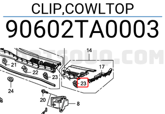 Honda 90602TA0003 CLIP,COWLTOP