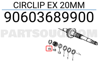 Honda 90603689900 CIRCLIP EX 20MM