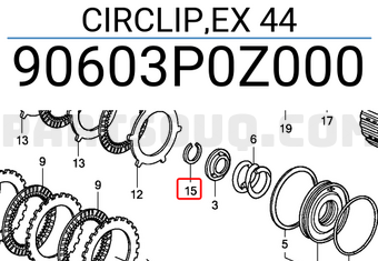 Honda 90603P0Z000 CIRCLIP,EX 44