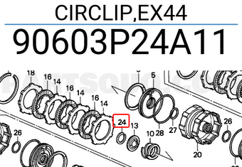 Honda 90603P24A11 CIRCLIP,EX44