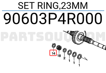 Honda 90603P4R000 SET RING,23MM