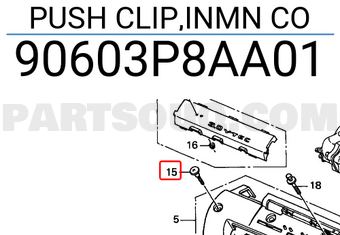Honda 90603P8AA01 PUSH CLIP,INMN CO