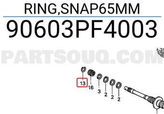 Honda 90603PF4003 RING,SNAP65MM