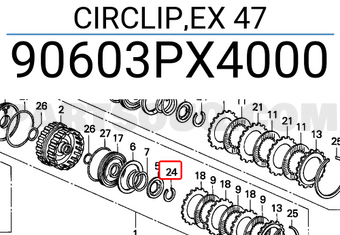 Honda 90603PX4000 CIRCLIP,EX 47