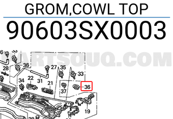 Honda 90603SX0003 GROM,COWL TOP