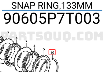 Honda 90605P7T003 SNAP RING,133MM