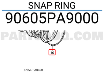 Honda 90605PA9000 SNAP RING